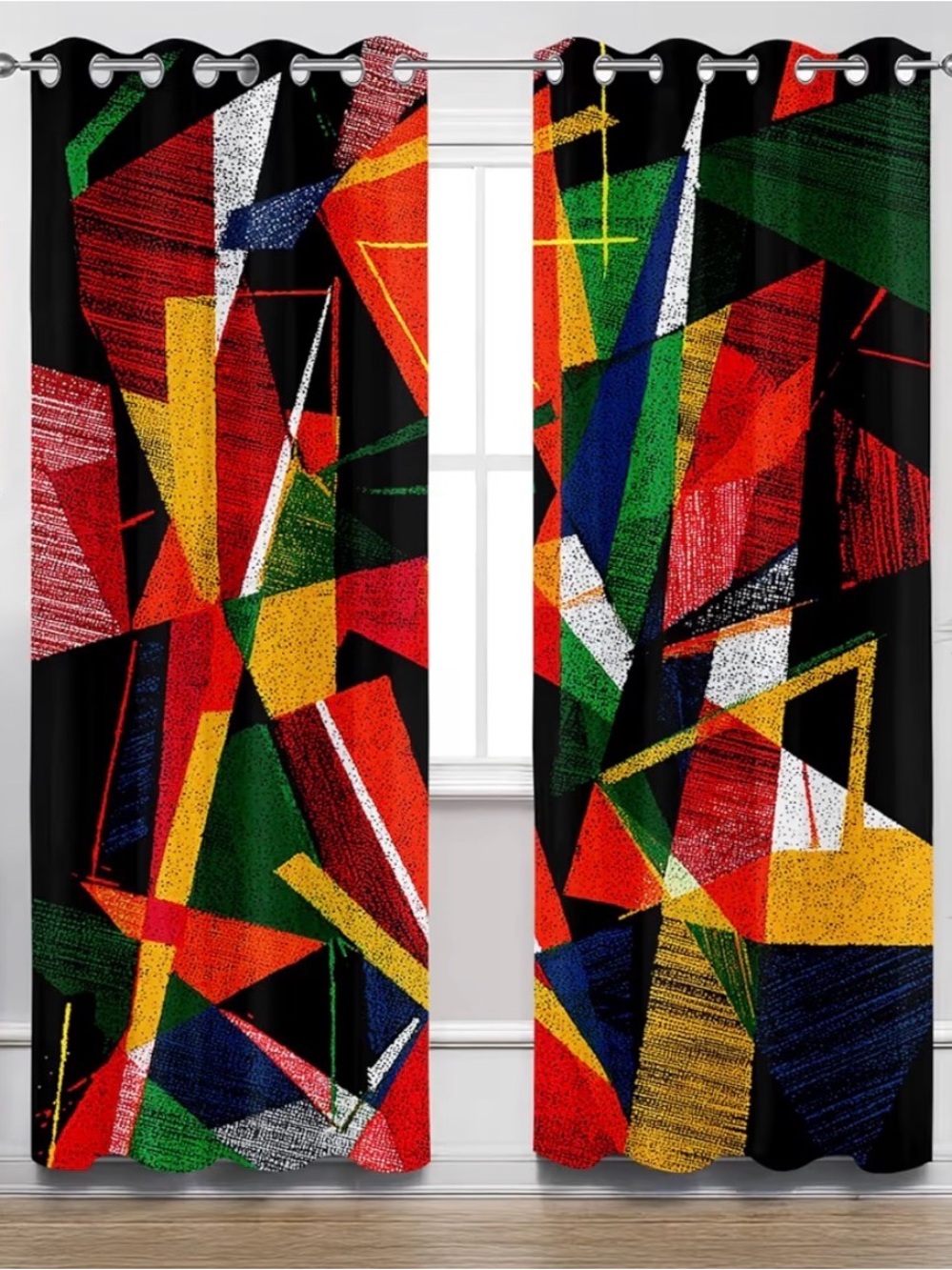 Colorful Modern Abstract Geometric blackout Curtains